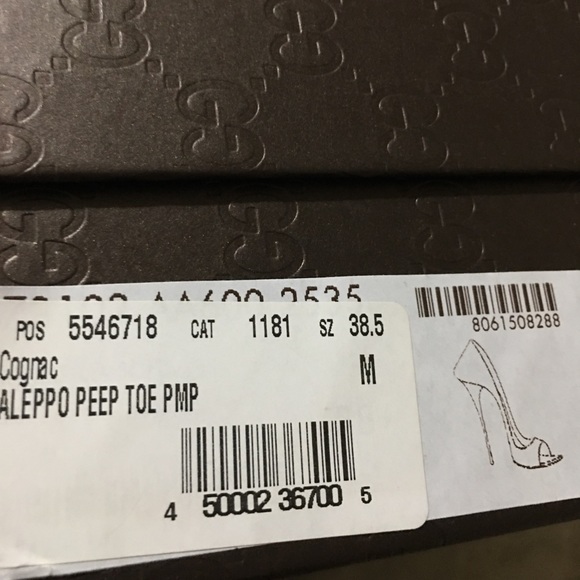 Brown Light Guccissima Leather Peep-toe Pumps - Picture 6 of 6